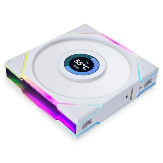 Lian Li UNI FAN SL Wireless LCD 120mm ARGB Case Fans with 1.6&rdquo; LCD Screen (3 Pack) - White